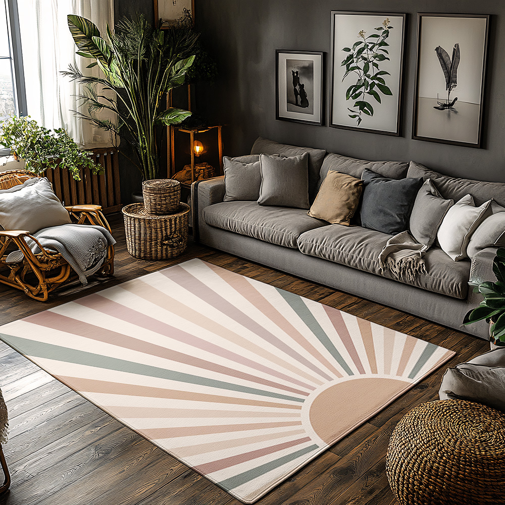 Sunrise Home Textiles & Apparel - Boho Sunrise Rug Aesthetic Room Decor