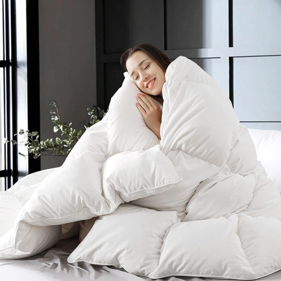 Duvet Insert White - Feather Down Fiber White Comforter, All