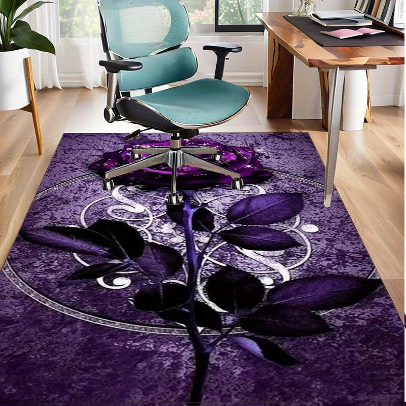 Home Textiles Rug - Purple Leaf Rug for Elegant Office