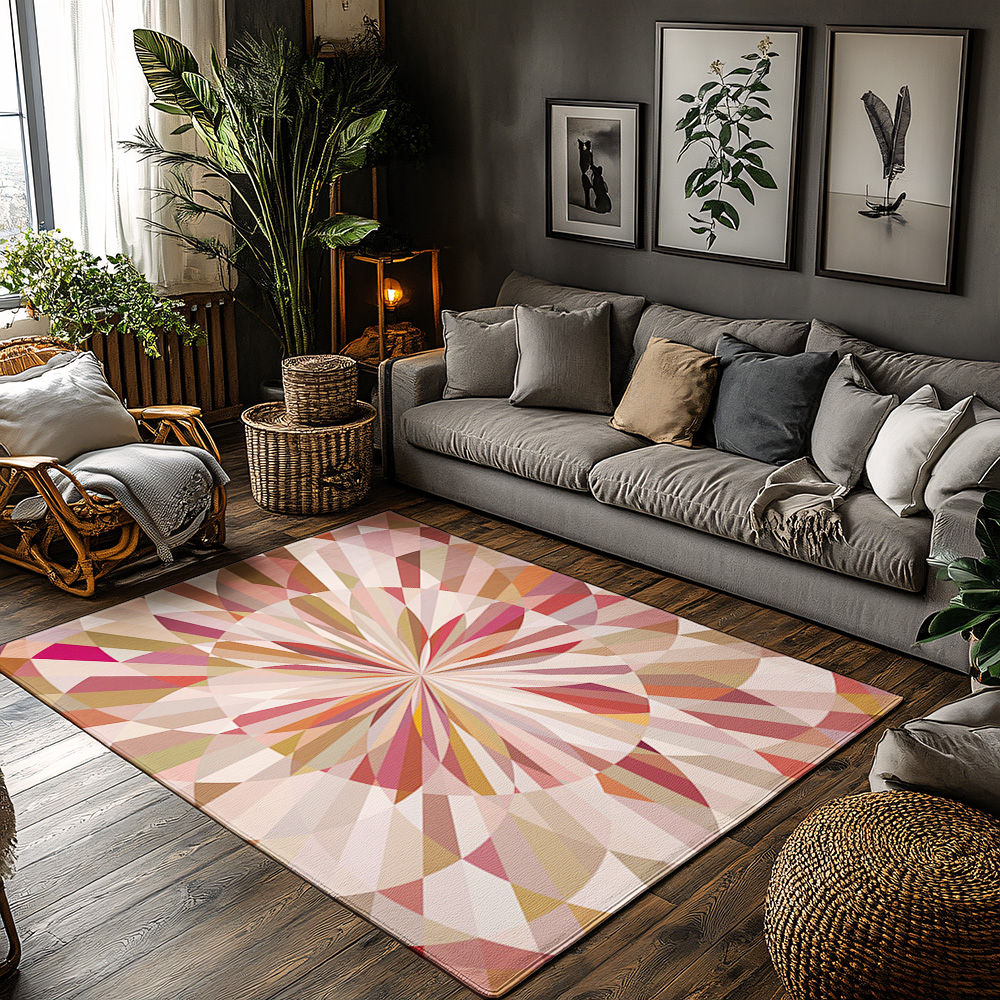 Home Textiles Rug - Tuniu Geometric Rose Pink Area Rug