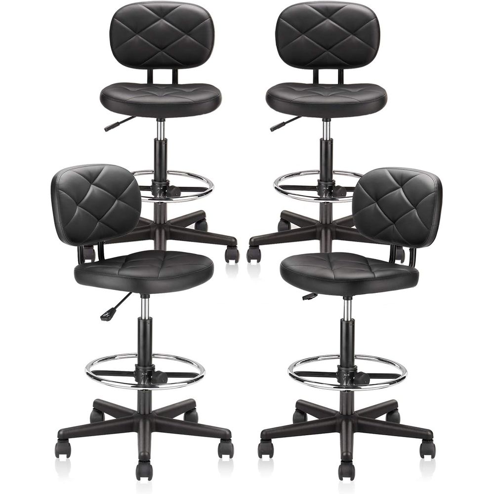 Home & Hotel Textiles Private Limited - Adjustable Swivel Rolling Stool with PU