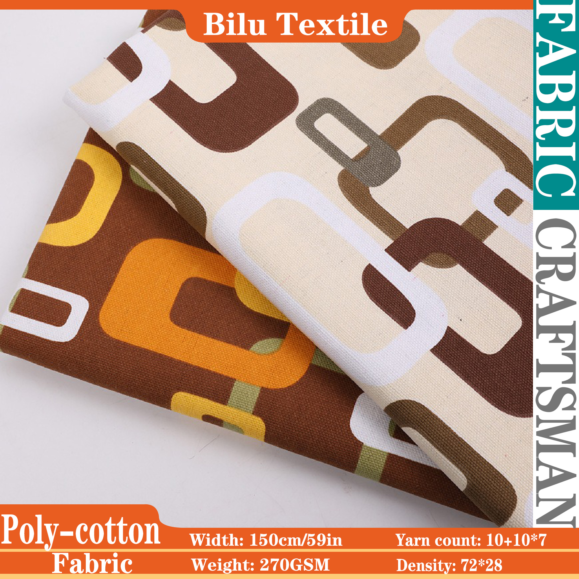 Home Textiles And Decor - Poly-Cotton Canvas Fabric - Designer Home