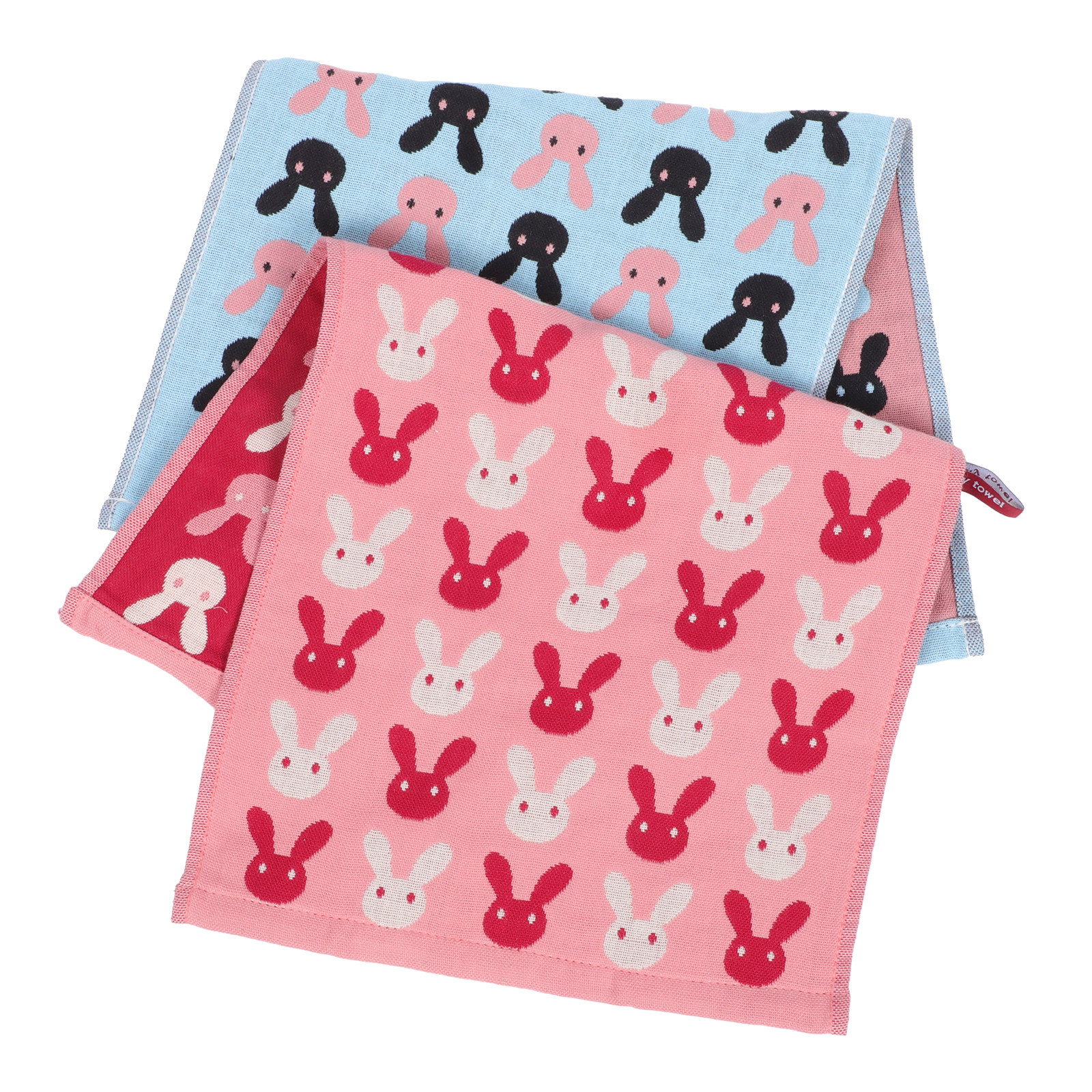 Home Textiles In Pakistan - 2pcs Cotton Towel Rabbit Pattern Soft