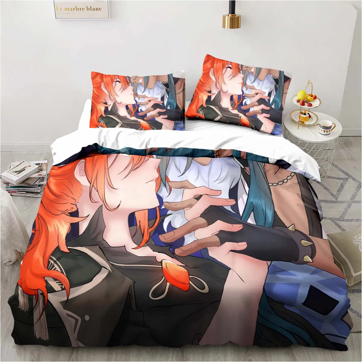 Cartoon Anime Genshin Impact G – обзор и цена Linen Duvet Cover