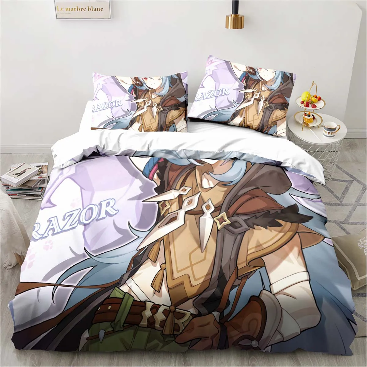 Cartoon Anime Genshin Impact G – обзор и цена Linen Duvet Cover