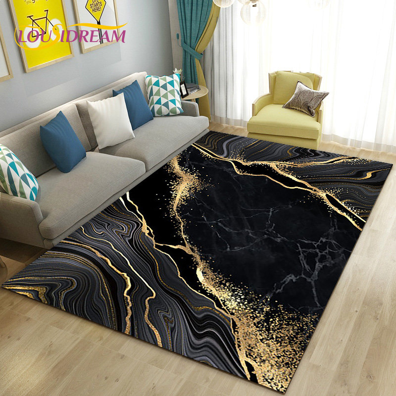 Nordic Black Gold Blue Marble  – обзор и цена Home Textiles Rug