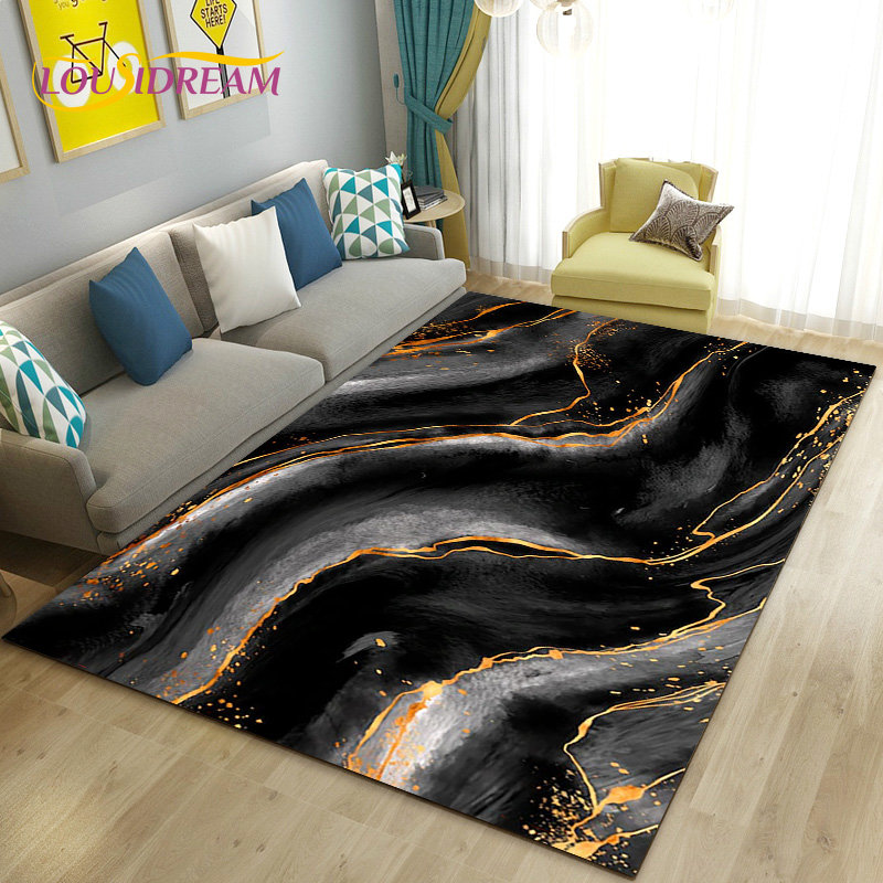 Nordic Black Gold Blue Marble  – обзор и цена Home Textiles Rug