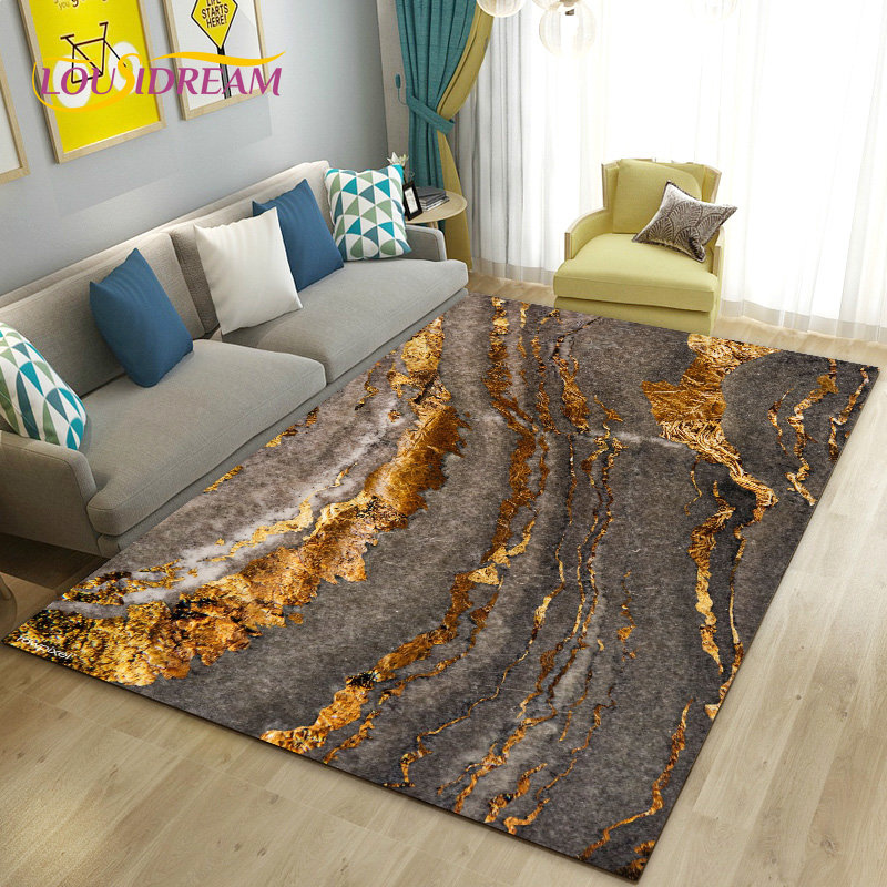 Nordic Black Gold Blue Marble  – обзор и цена Home Textiles Rug