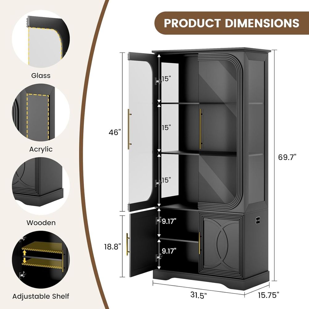 69 Tall Glass Display Cabinet  – обзор и цена Home & Hotel Textiles Private Limited