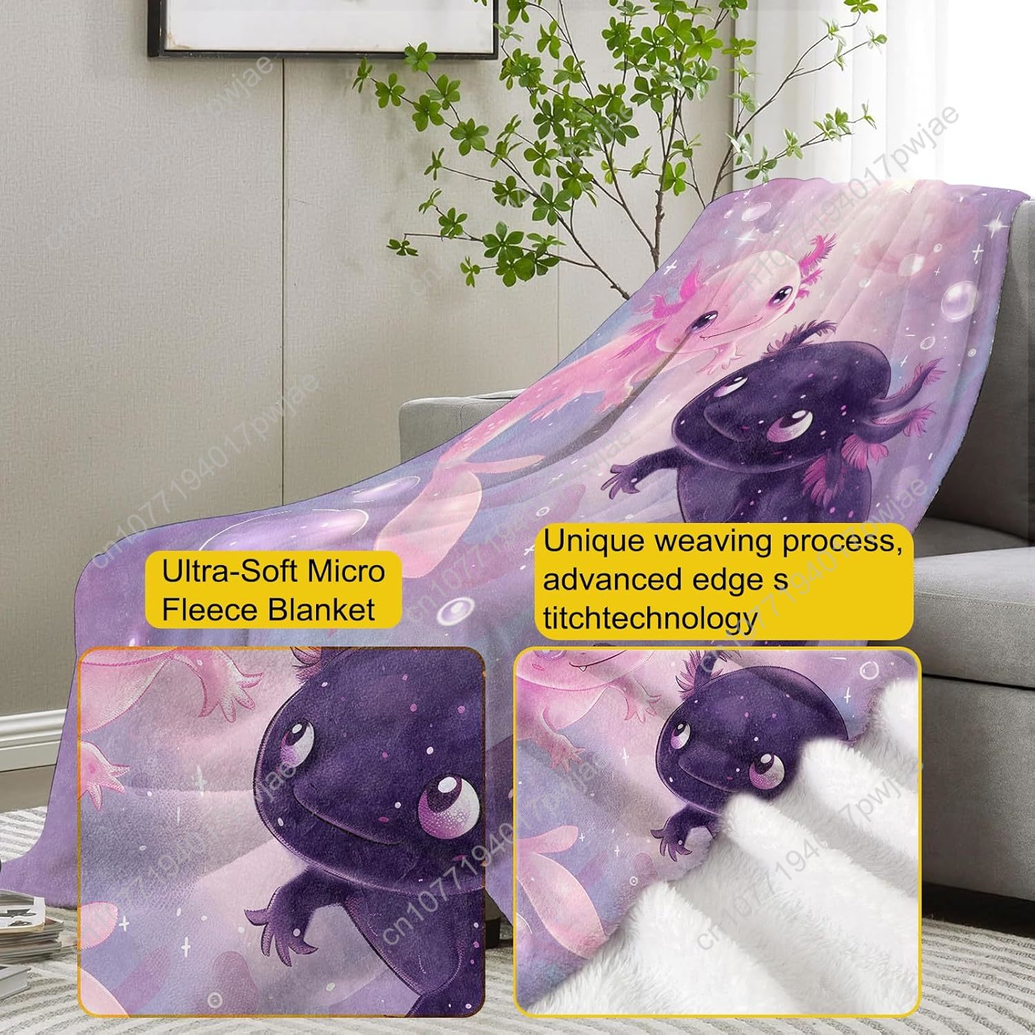 Axolotl Blanket Cute Axolotls  – обзор и цена Home Textiles Throw