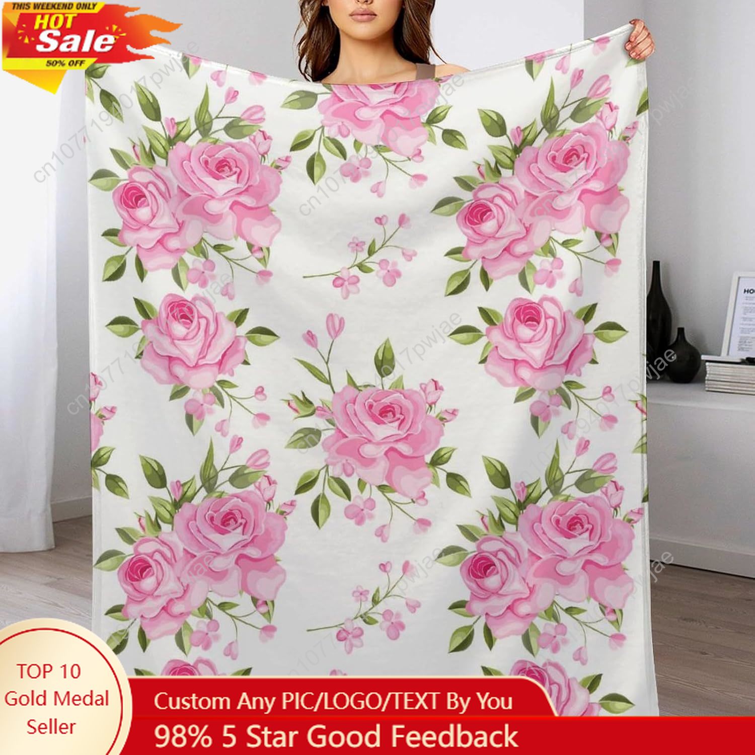 Pink Flower Throw Blanket Flor – обзор и цена Home Textiles And Decor