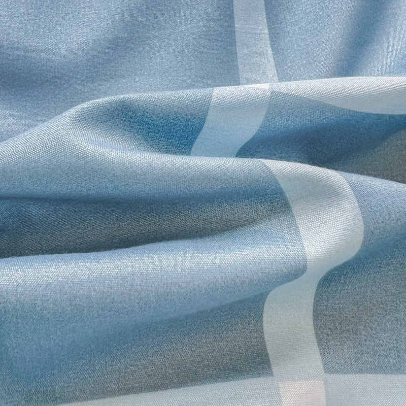 4PCS Light Blue Grid Bedding S – обзор и цена Linen Duvet Cover