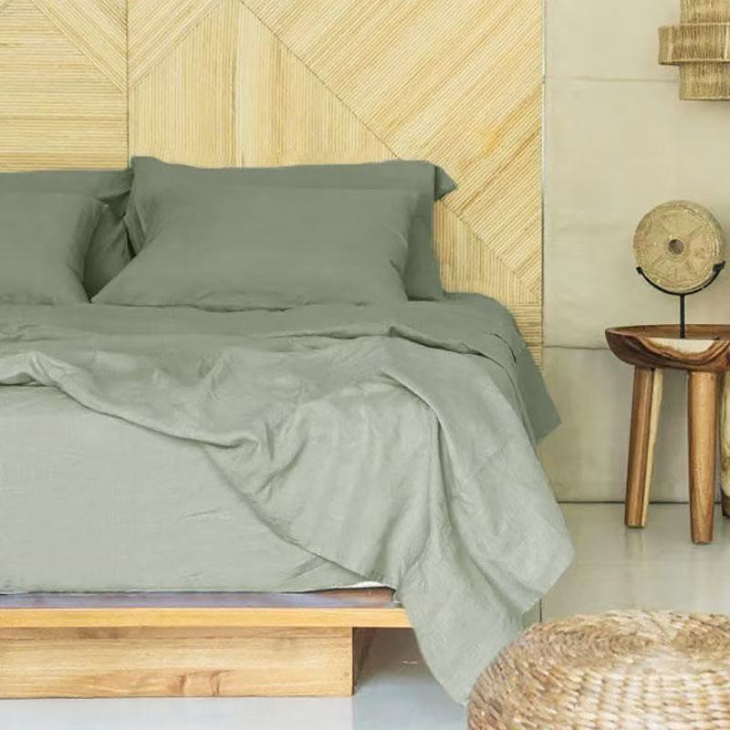 100% Linen Fitted Bed Sheet Se – обзор и цена Linen Duvet Cover
