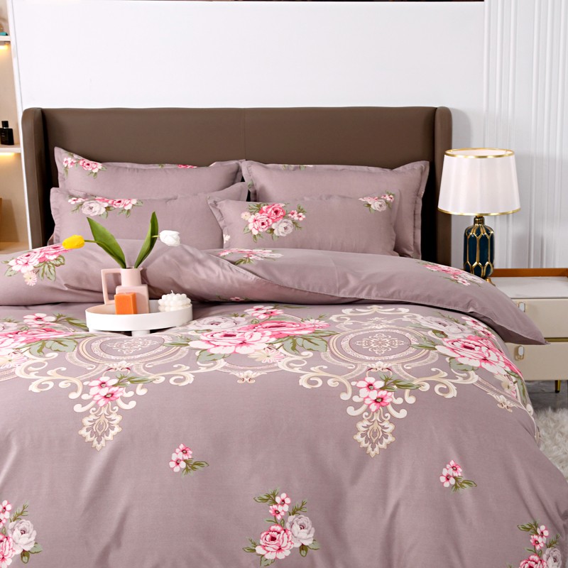 4pcs Mauve Base Rose Floral Be – обзор и цена Linen Duvet Cover