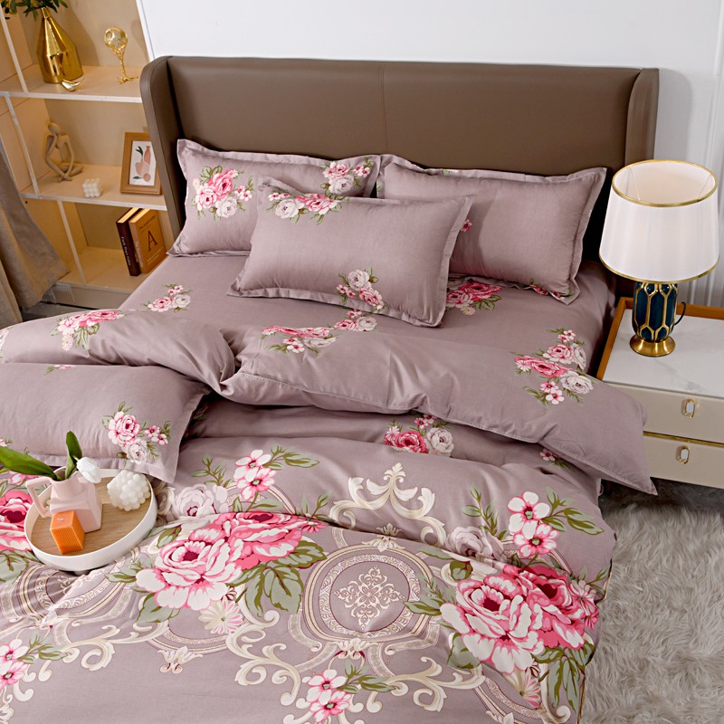 4pcs Mauve Base Rose Floral Be – обзор и цена Linen Duvet Cover