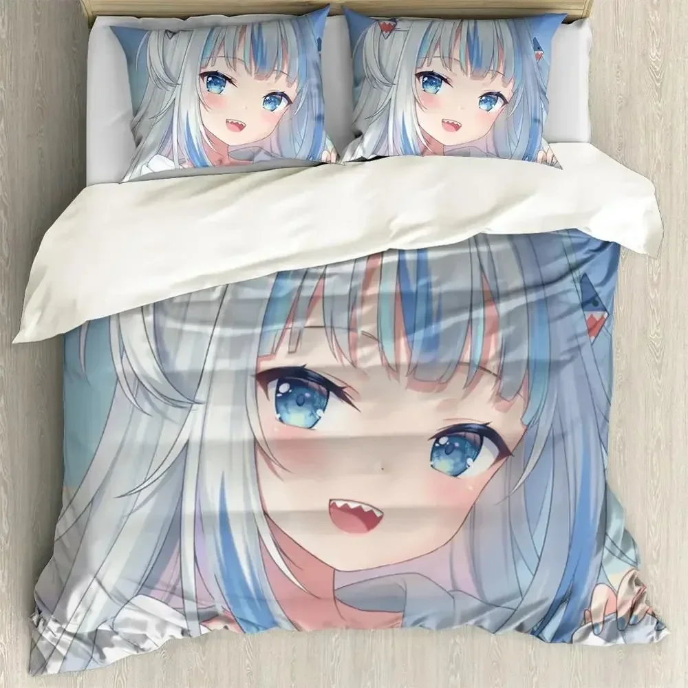 Anime Hololive EN Gawr Gura 3D – обзор и цена Linen Duvet Cover