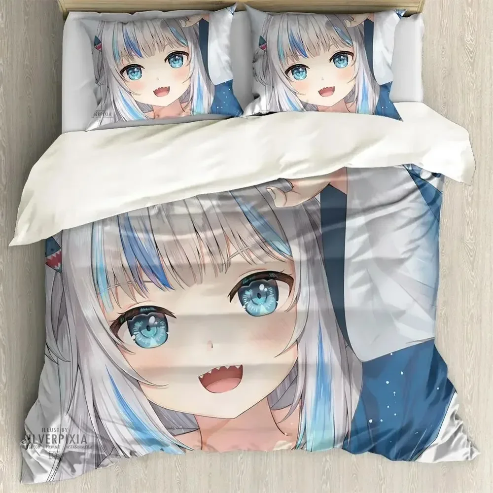 Anime Hololive EN Gawr Gura 3D – обзор и цена Linen Duvet Cover