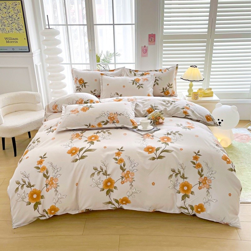 4pcs Yellow Floral Bedding Set – обзор и цена Linen Duvet Cover