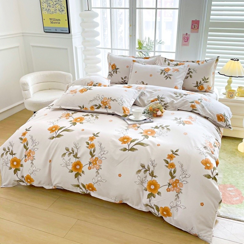 4pcs Yellow Floral Bedding Set – обзор и цена Linen Duvet Cover