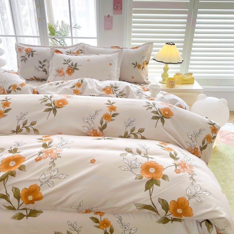 4pcs Yellow Floral Bedding Set – обзор и цена Linen Duvet Cover