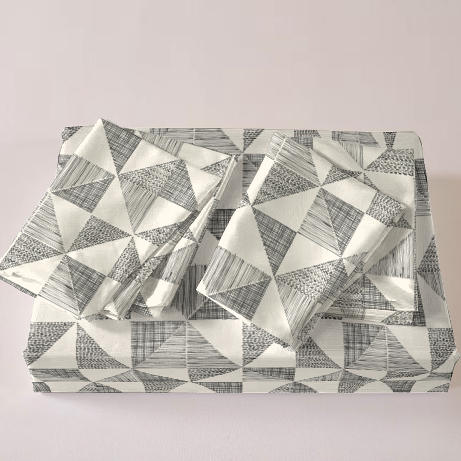 Gray and White Geometric Print – обзор и цена Duvet Insert White