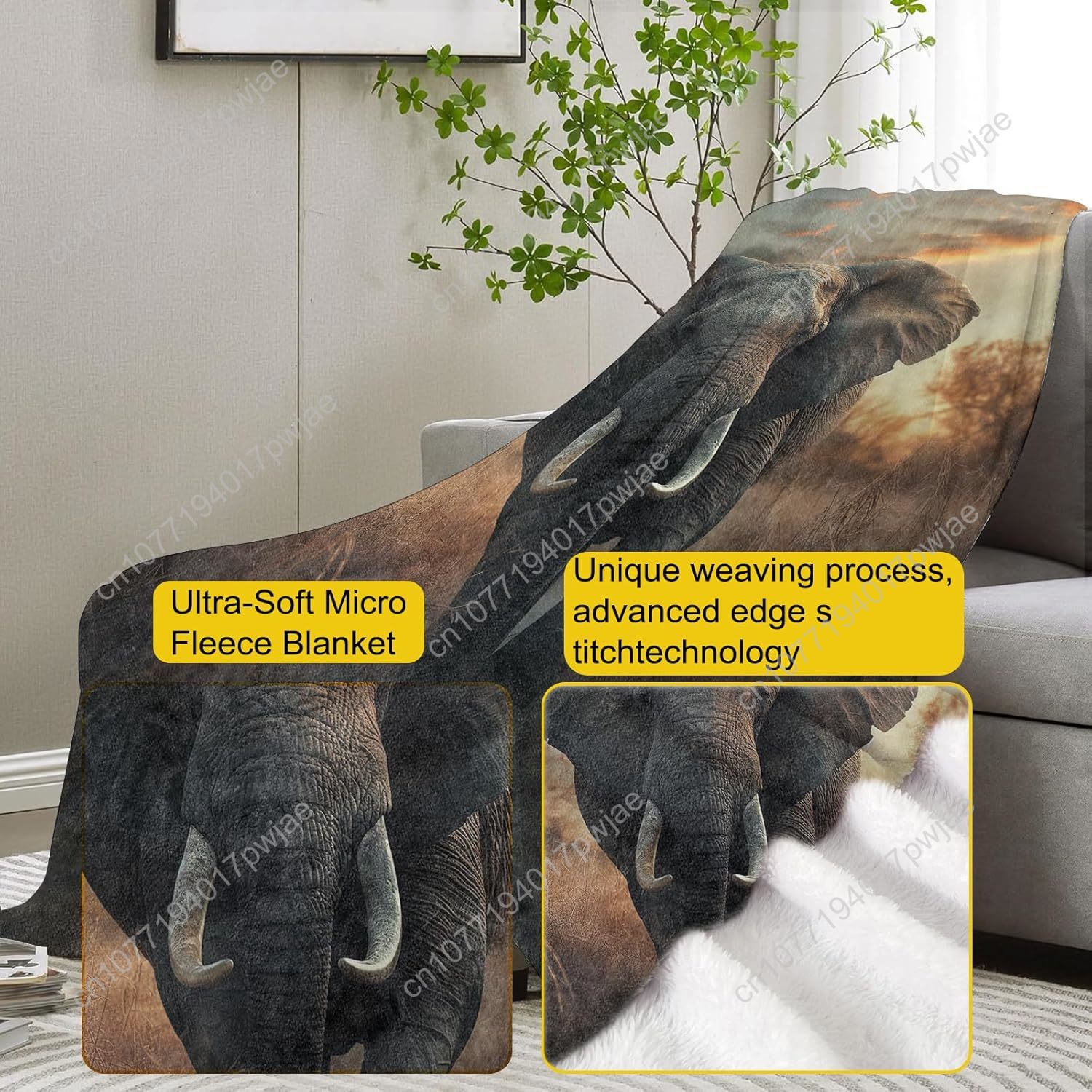 Elephant Fleece Blanket, Reali – обзор и цена Home Textiles Throw