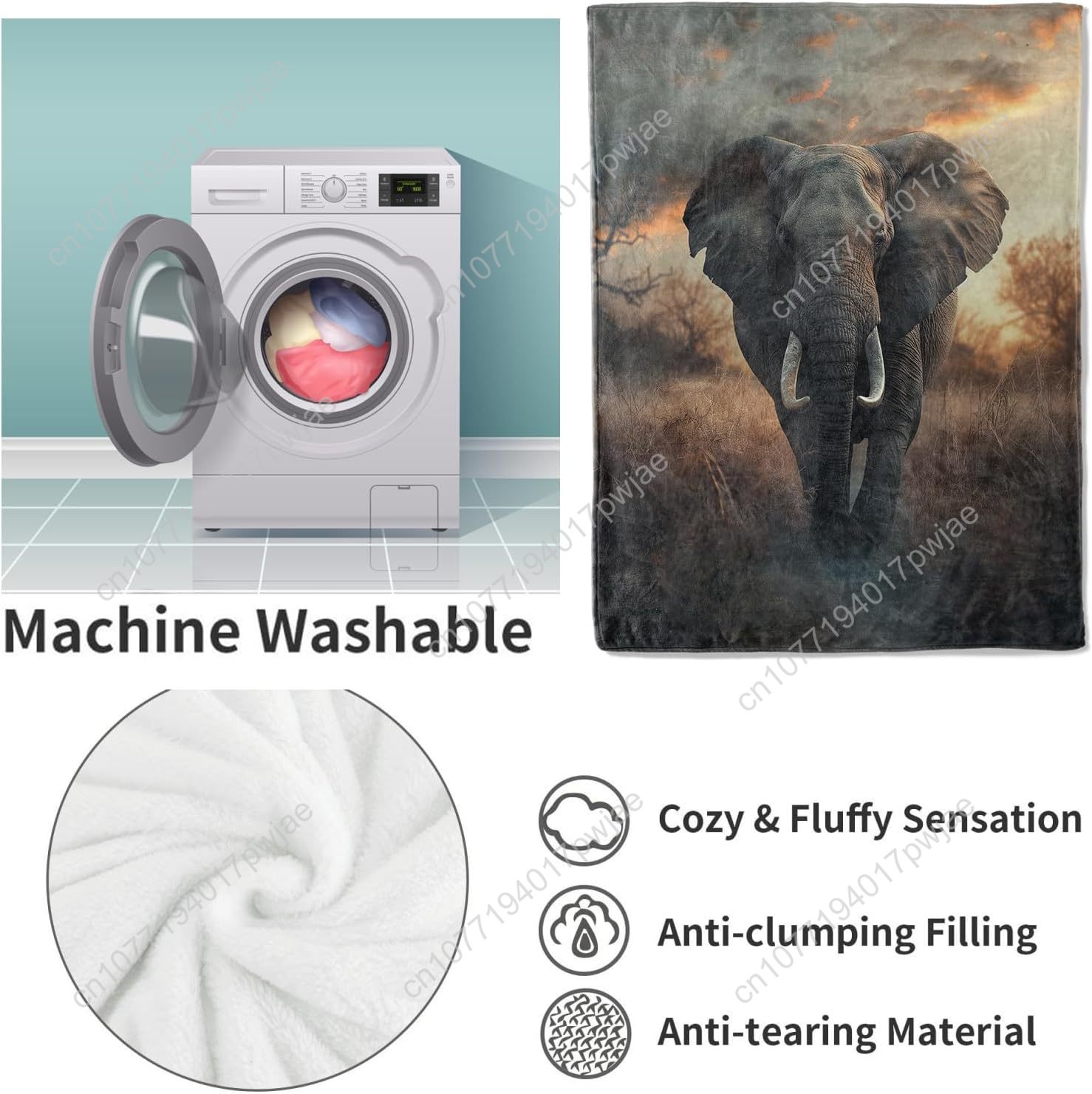 Elephant Fleece Blanket, Reali – обзор и цена Home Textiles Throw