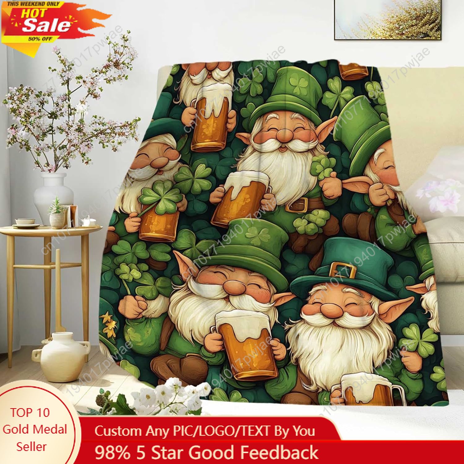 St. Patrick’s Day Gnome Throw  – обзор и цена Home Textiles Throw