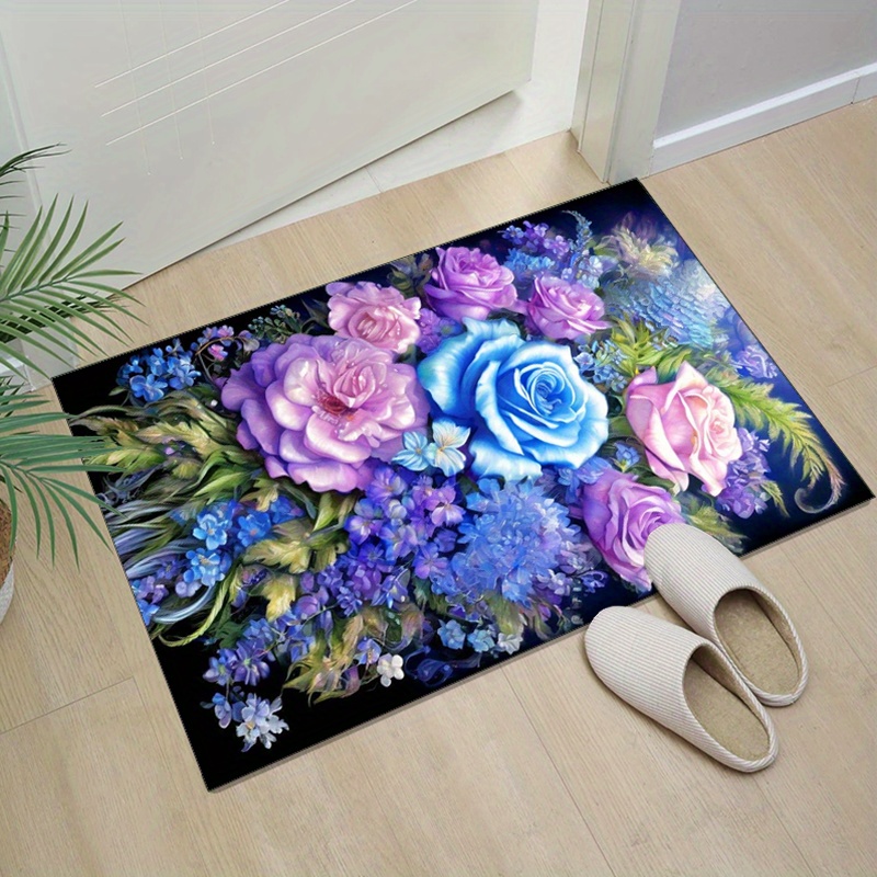 Floral rug with blue and purpl – обзор и цена Home Textiles And Furnishing