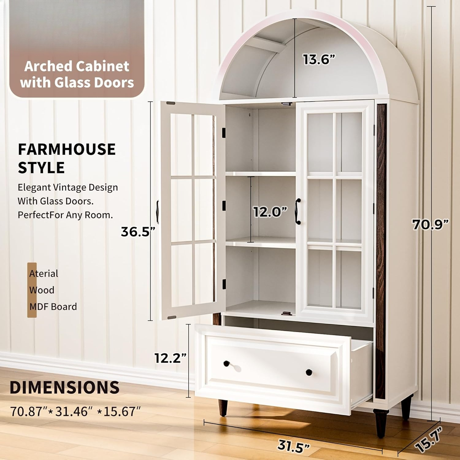 71” Handcrafted Arched Bookcas – обзор и цена Home & Hotel Textiles Private Limited