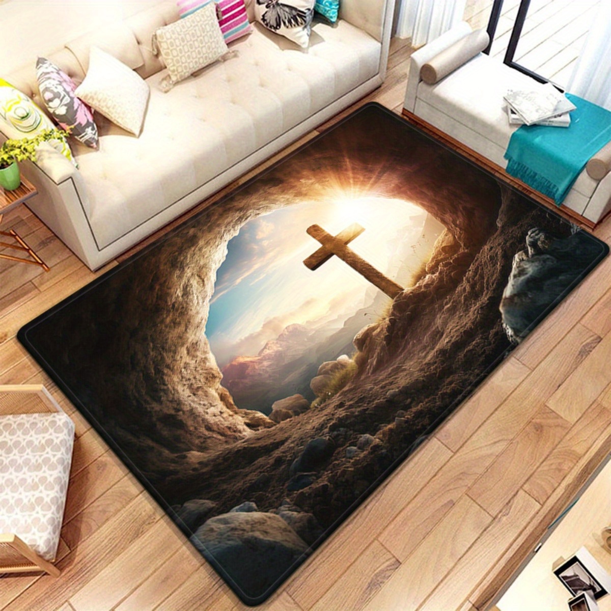 Religious cross cave rug spiri – обзор и цена Sunrise Home Textiles & Apparel