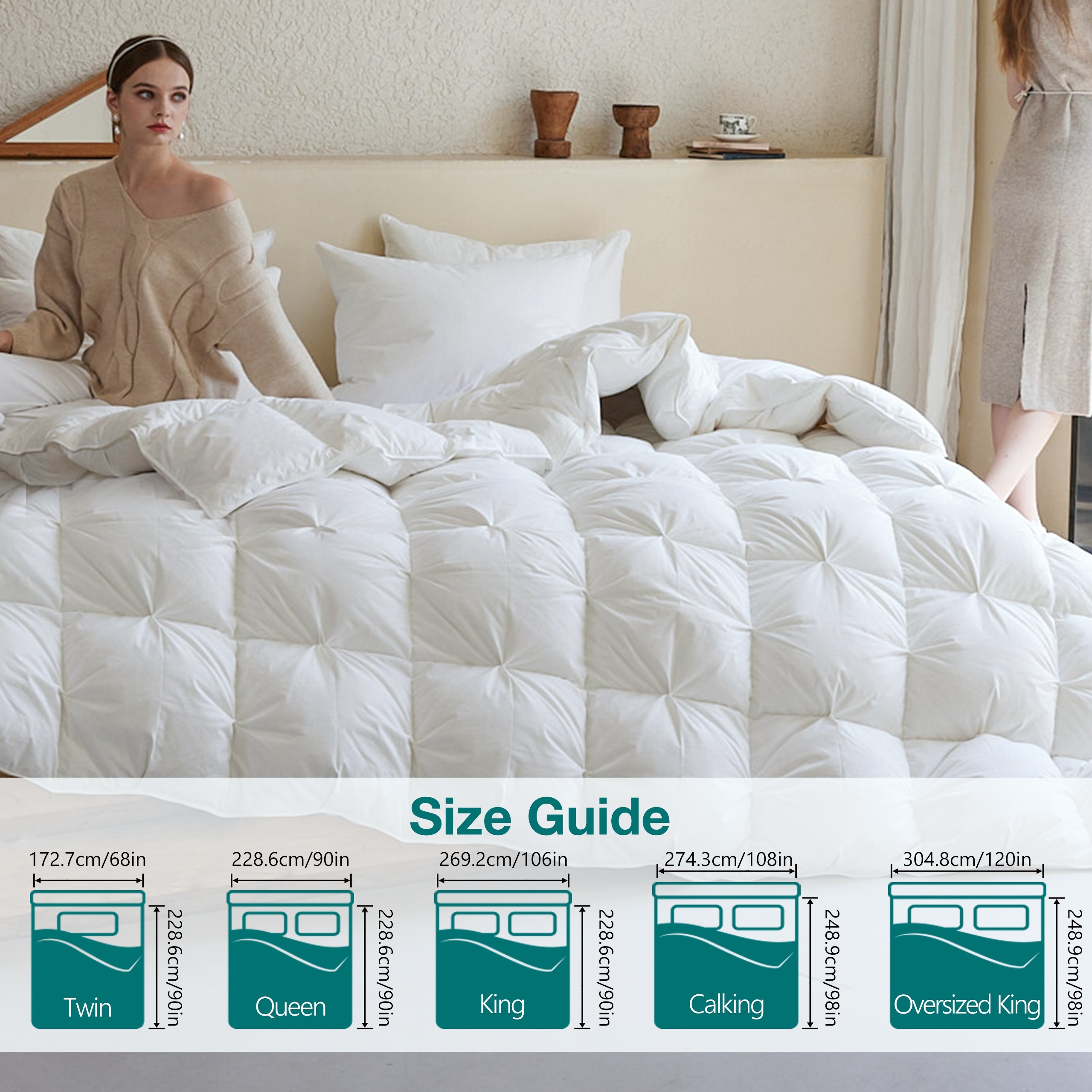 White Pinch Pleat Goose Down F – обзор и цена Duvet Insert White