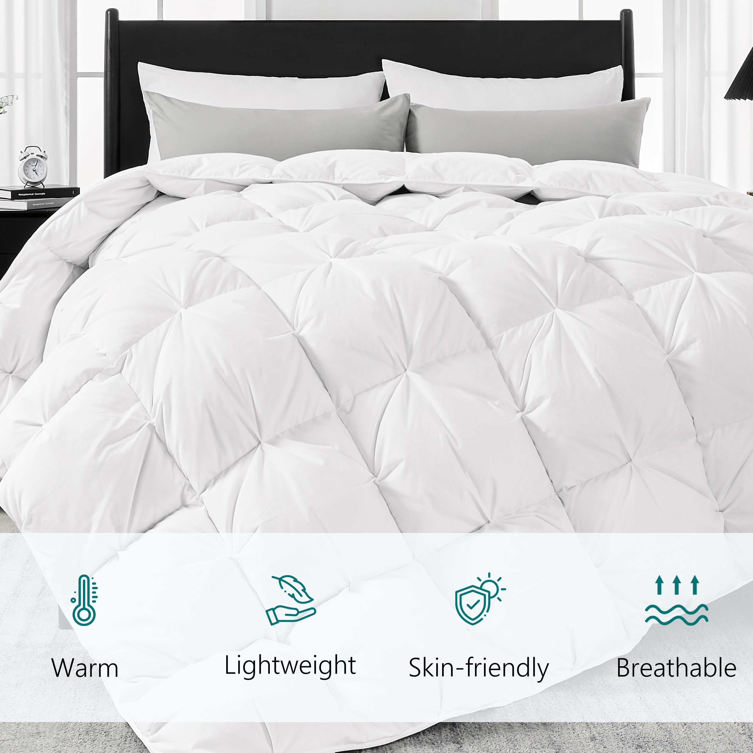 White Pinch Pleat Goose Down F – обзор и цена Duvet Insert White