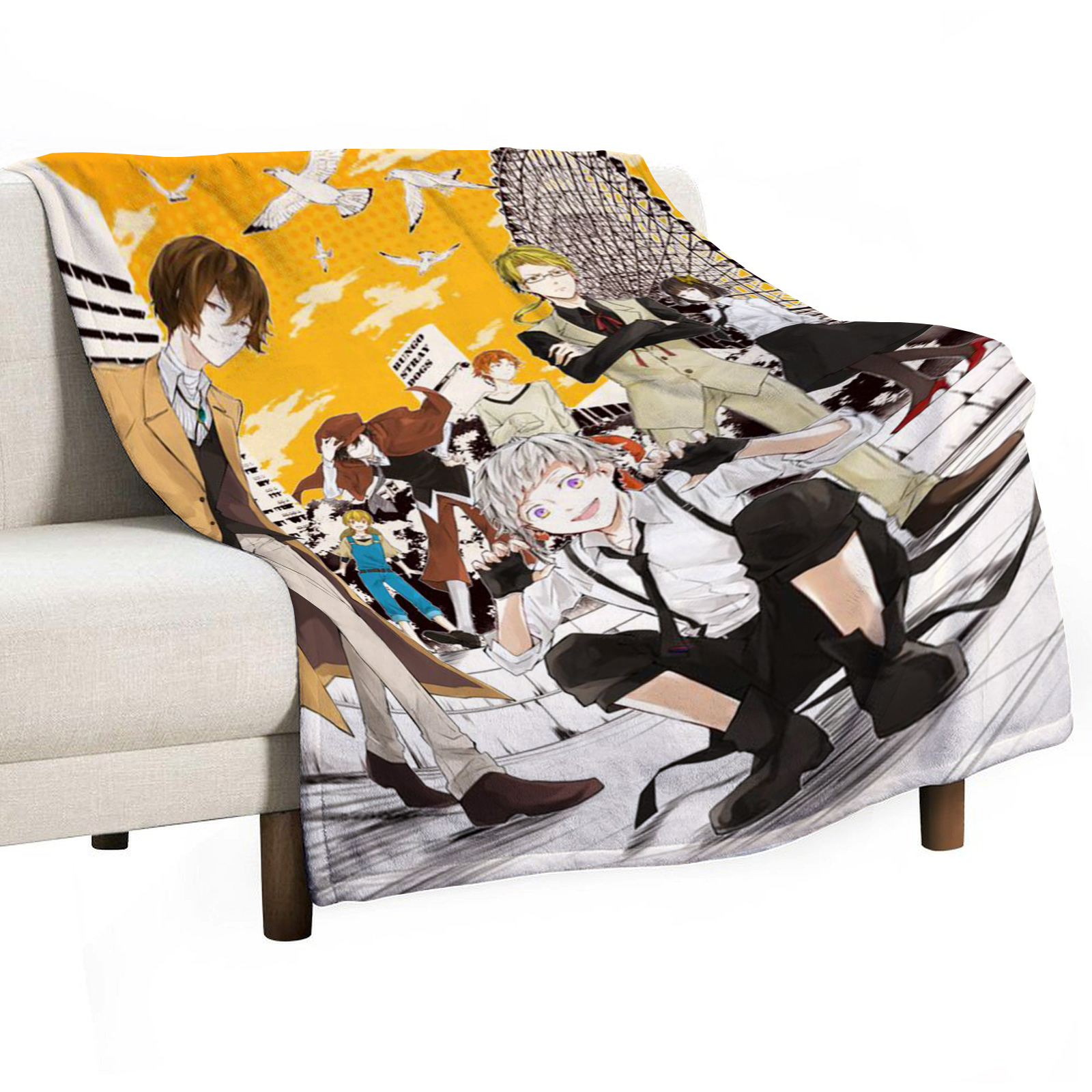 Bungo Stray Dogs Sofa Throw Bl – обзор и цена Home Textiles Throw