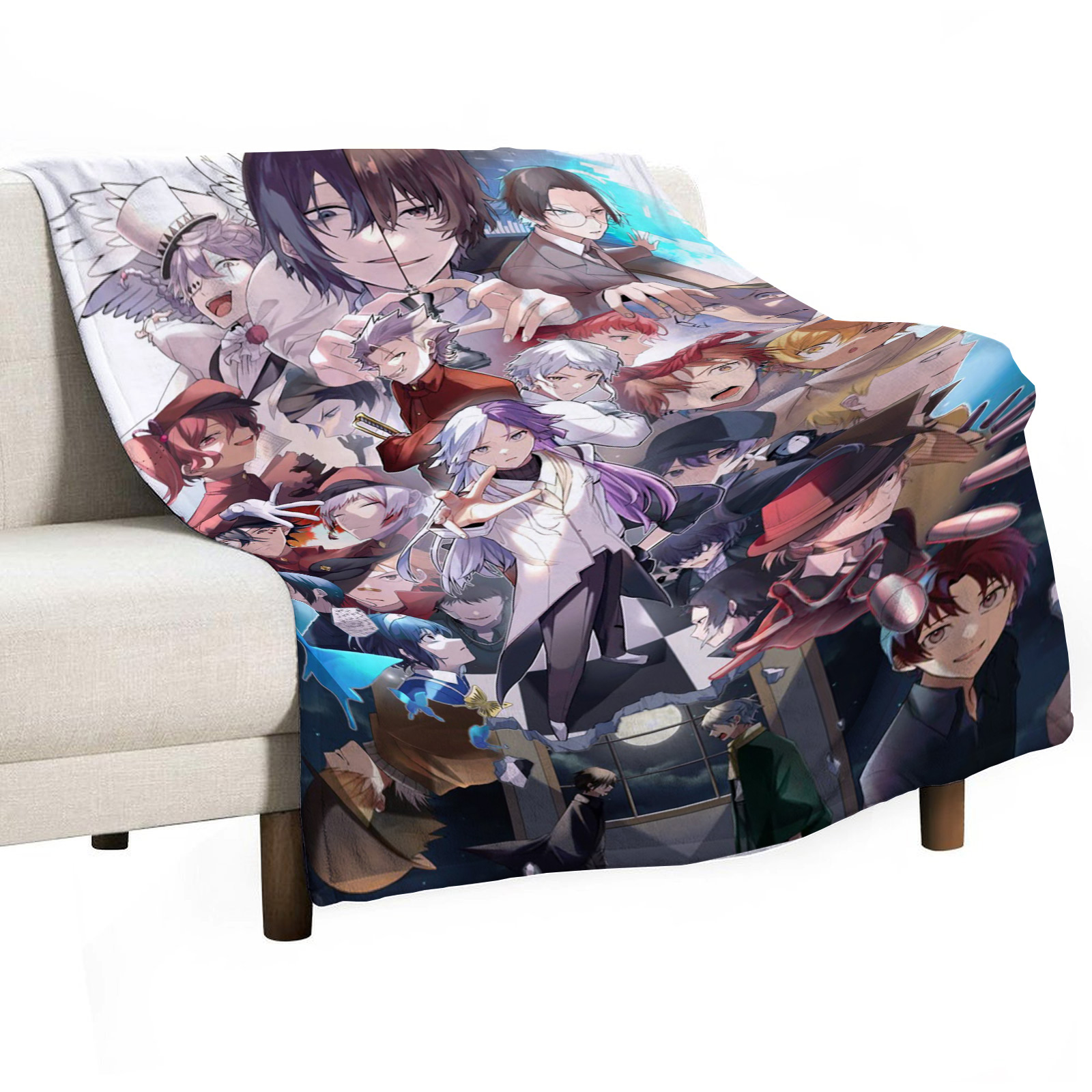 Bungo Stray Dogs Sofa Throw Bl – обзор и цена Home Textiles Throw