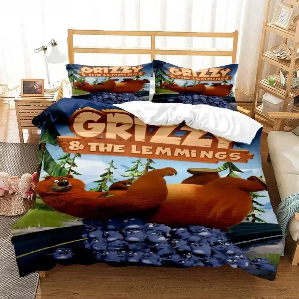 Grizzly & The Lemmings Cartoon – обзор и цена Linen Duvet Cover