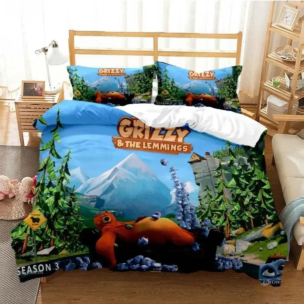 Grizzly & The Lemmings Cartoon – обзор и цена Linen Duvet Cover