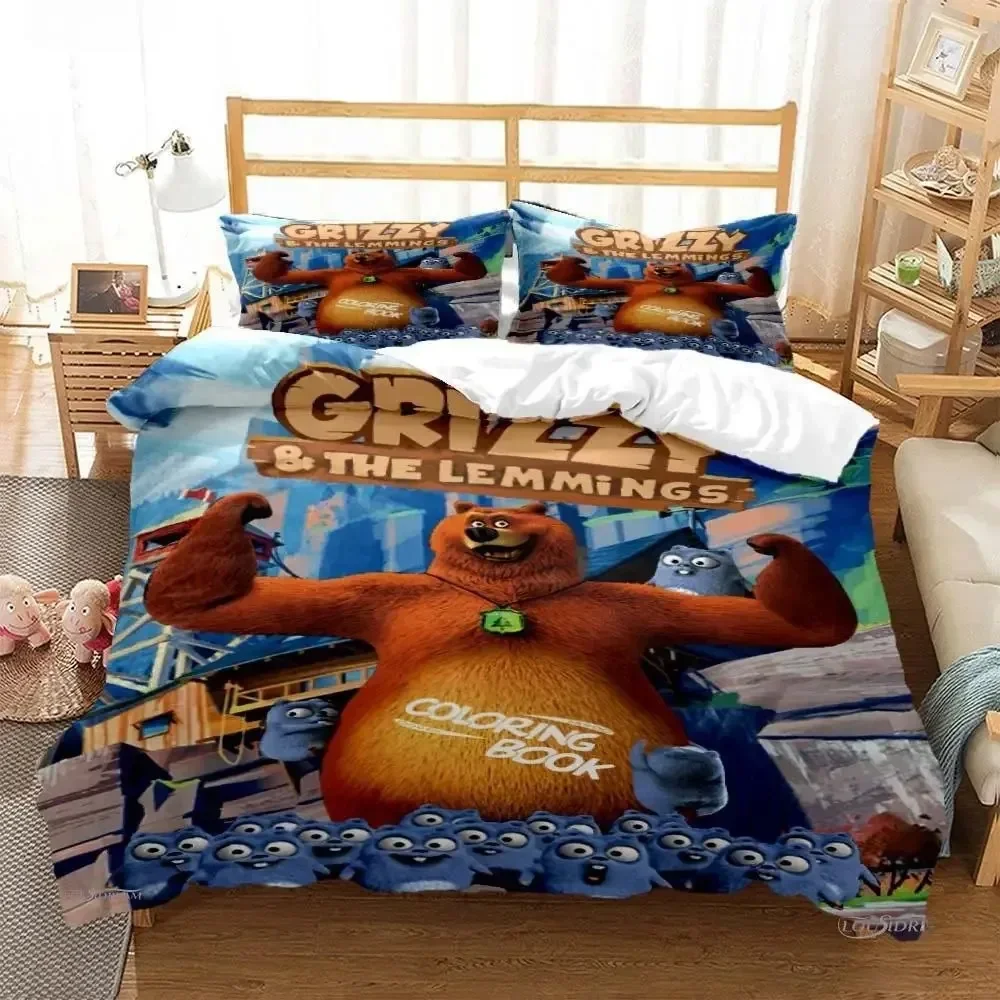 Grizzly & The Lemmings Cartoon – обзор и цена Linen Duvet Cover