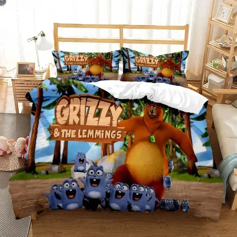 Grizzly & The Lemmings Cartoon – обзор и цена Linen Duvet Cover