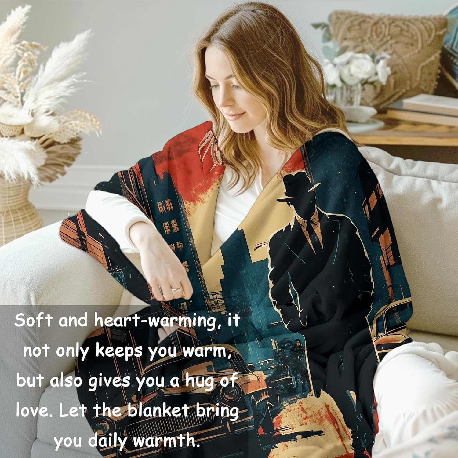 Noir Detective Blanket Gifts f – обзор и цена Home Textiles Throw