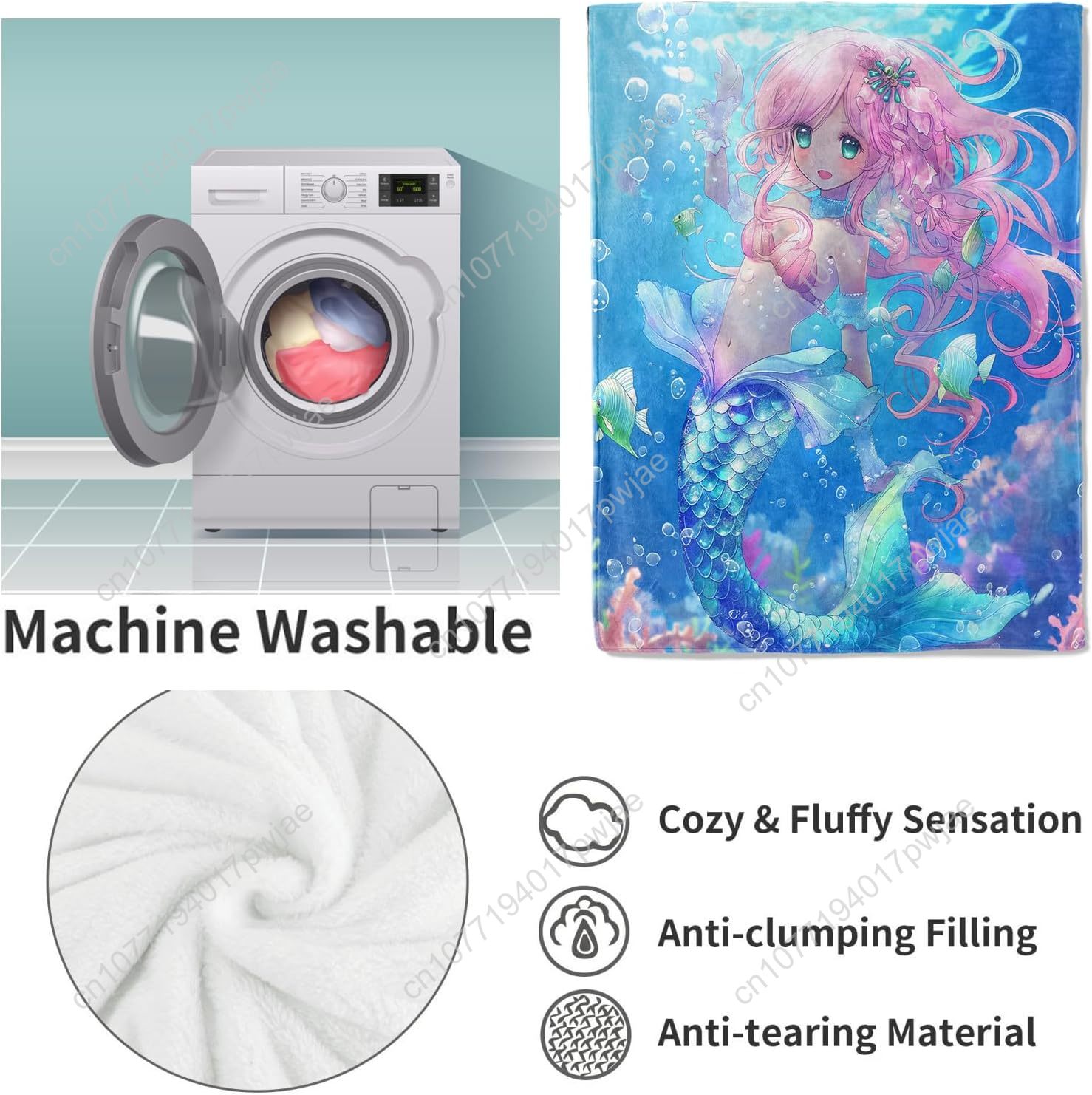 Cute Mermaid Blanket Cartoon F – обзор и цена Home Textiles And Decor
