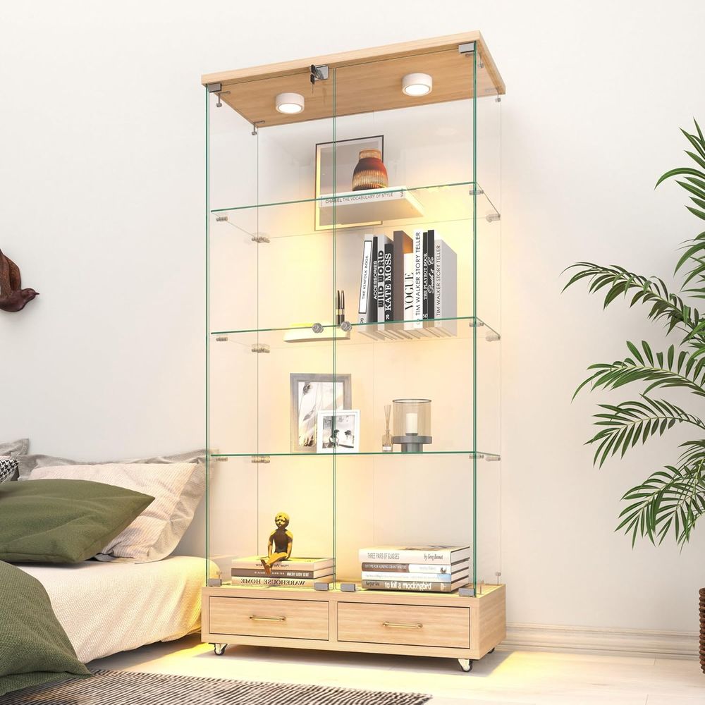 4-Tier Glass Cabinet with LED  – обзор и цена Home & Hotel Textiles Private Limited
