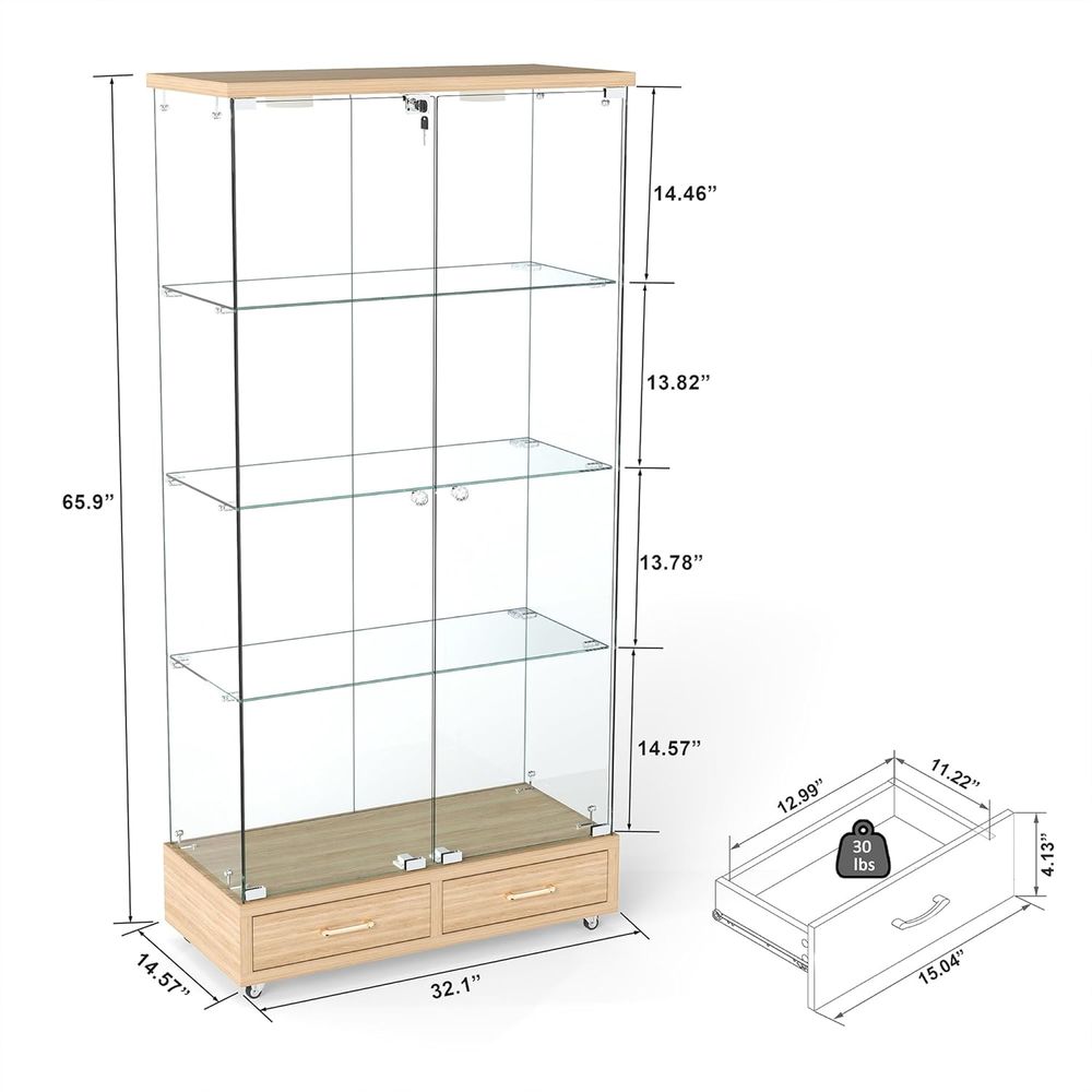 4-Tier Glass Cabinet with LED  – обзор и цена Home & Hotel Textiles Private Limited