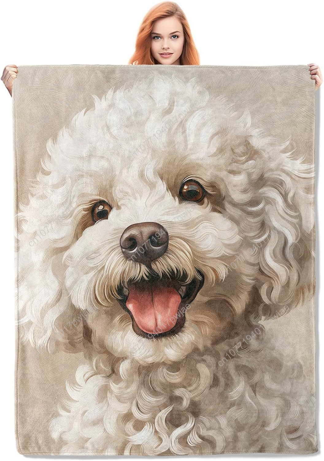 Joyful Poodle Portrait Blanket – обзор и цена Home Textiles Throw