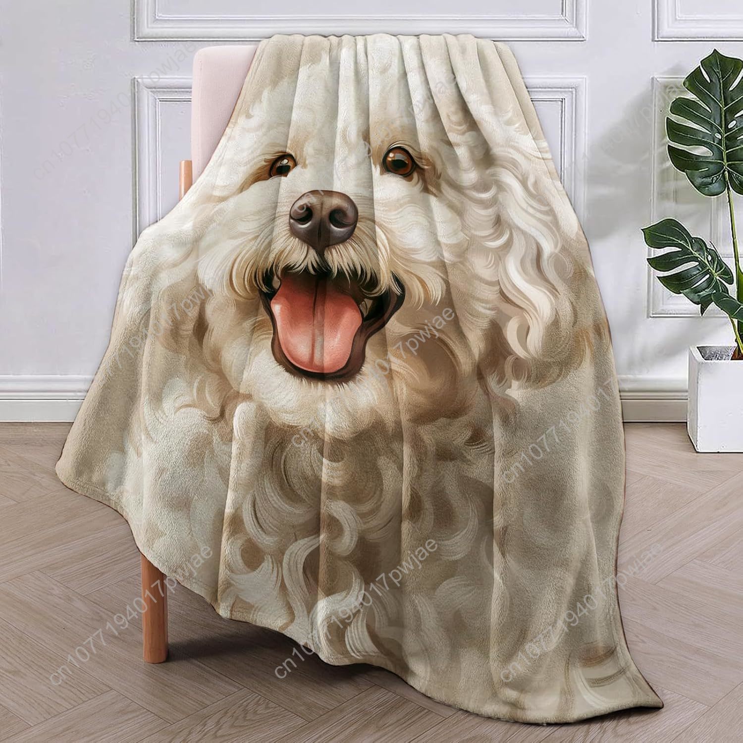 Joyful Poodle Portrait Blanket – обзор и цена Home Textiles Throw
