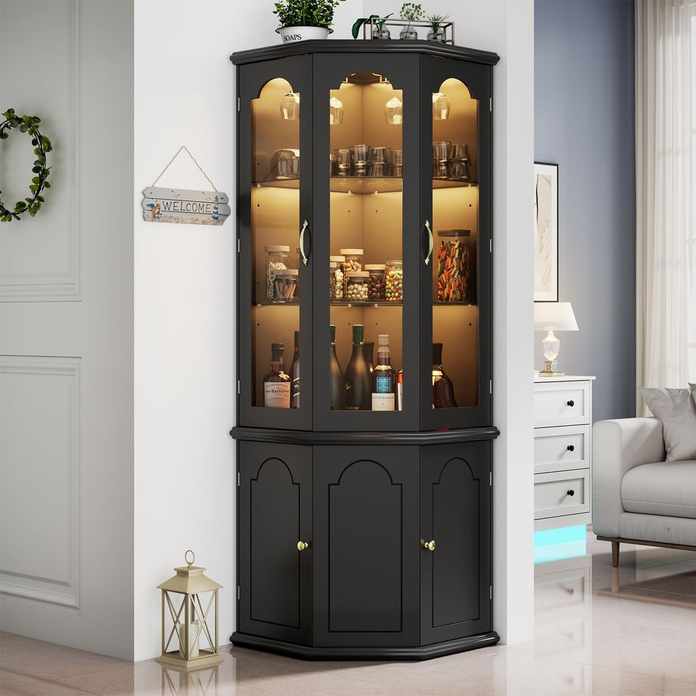 Corner Bar Cabinet w LED Light – обзор и цена Home & Hotel Textiles Private Limited