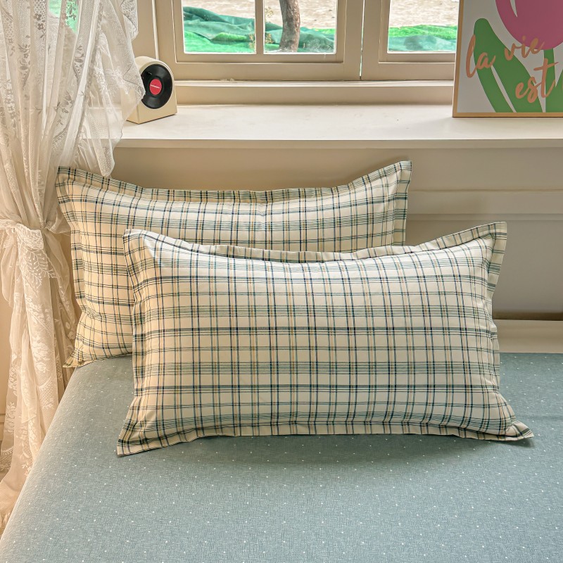 4PCS Green Plaid Bedding Set,  – обзор и цена Linen Duvet Cover