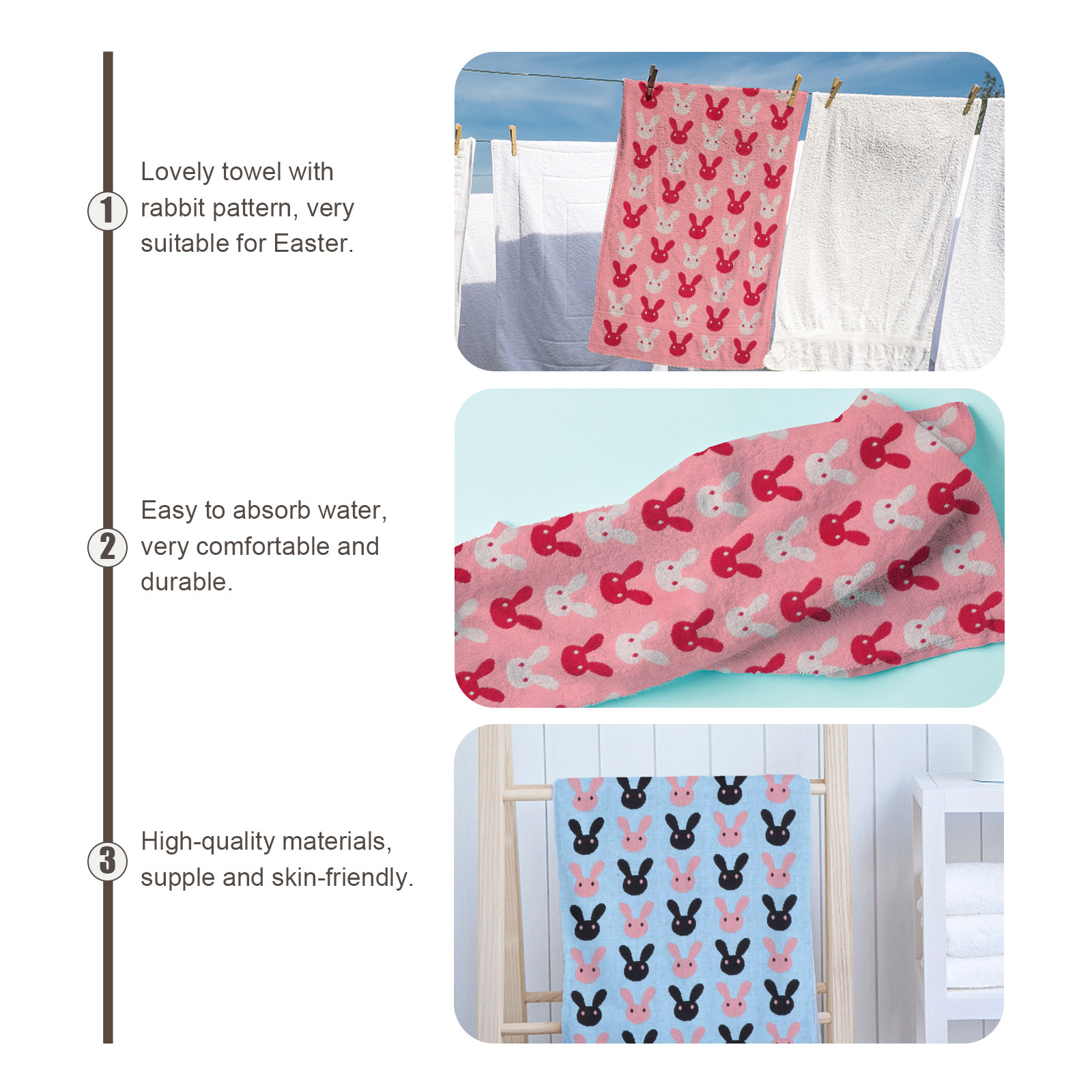 2pcs Cotton Towel Rabbit Patte – обзор и цена Home Textiles In Pakistan